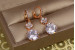Сережки Xuping Jewelry підвіски квітка з каменем 3 см золотисті