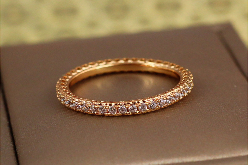 Кільце Xuping Jewelry доріжка з дрібним камінням по колу р 17 золотисте