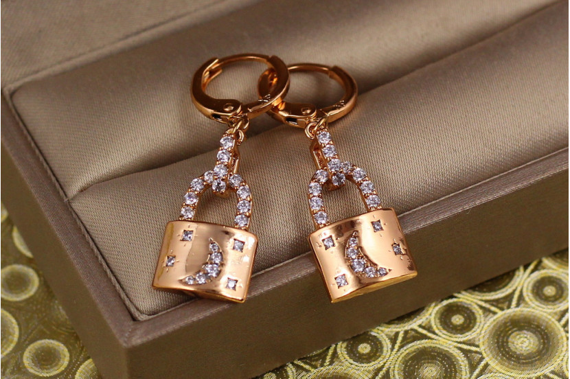 Сережки Xuping Jewelry підвіски замочок із місяцем 3,5 см золотисті
