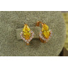 Сережки Xuping Jewelry маркиз із жовтим каменем 1.4 см золотисті