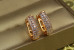 Сережки Xuping Jewelry три доріжки опуклі 1.6 см золотисті