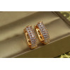 Сережки Xuping Jewelry три доріжки опуклі 1.6 см золотисті