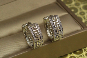 Сережки Xuping Jewelry кільця Парфенон 1.9 см сріблясті