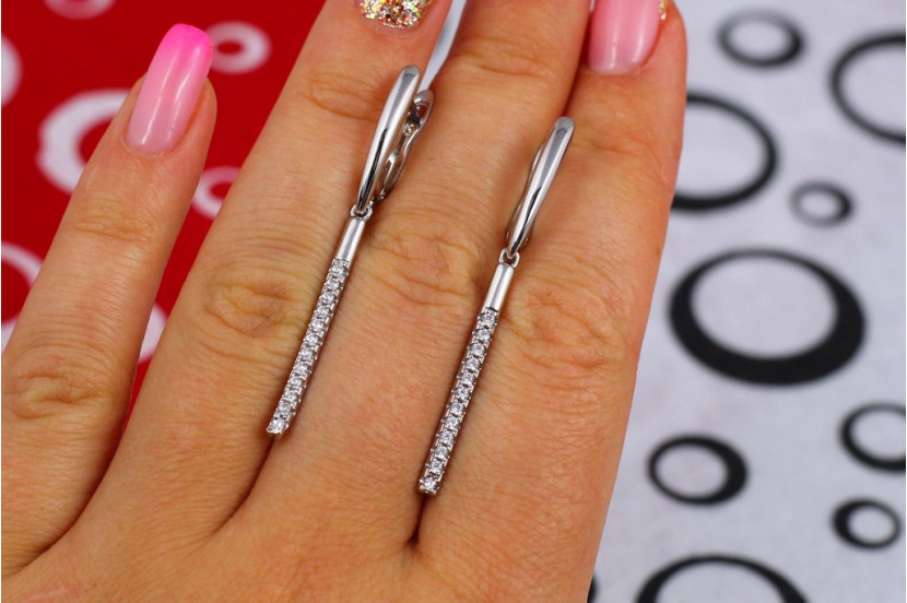 Сережки підвіски Xuping Jewelry Палички 4,5 см сріблясті