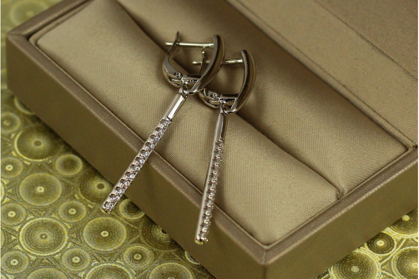 Сережки підвіски Xuping Jewelry Палички 4,5 см сріблясті