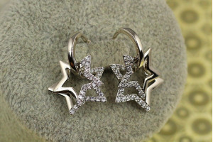 Сережки Xuping Jewelry дві зірки 2,3 см сріблясті