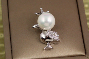 Кулон Xuping Jewelry перлова пташка 2,5 см сріблястий