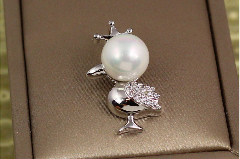 Кулон Xuping Jewelry перлова пташка 2,5 см сріблястий