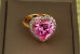 Кільце Xuping Jewelry серце океану з рожевим каменем 1,6 см р 19 золотисте