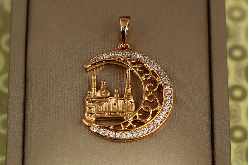 Кулон Xuping Jewelry місяць з мечетлю 2,5 см золотистий