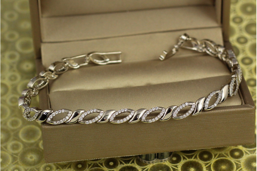 Браслет Xuping Jewelry Праліне 17 см 5 мм сріблястий