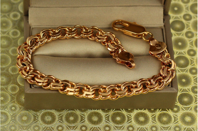 Браслет Xuping Jewelry круглий бісмарк 21 см 8 мм золотистий
