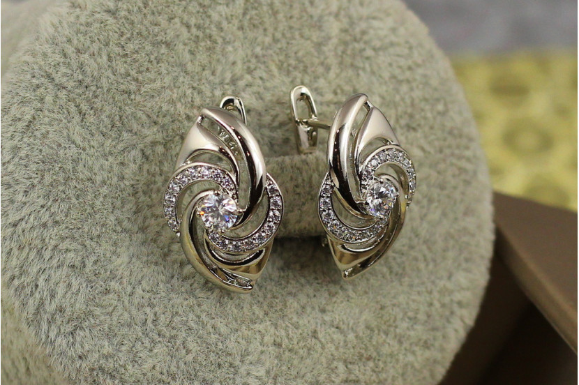 Сережки Xuping Jewelry водовир 2 см сріблясті