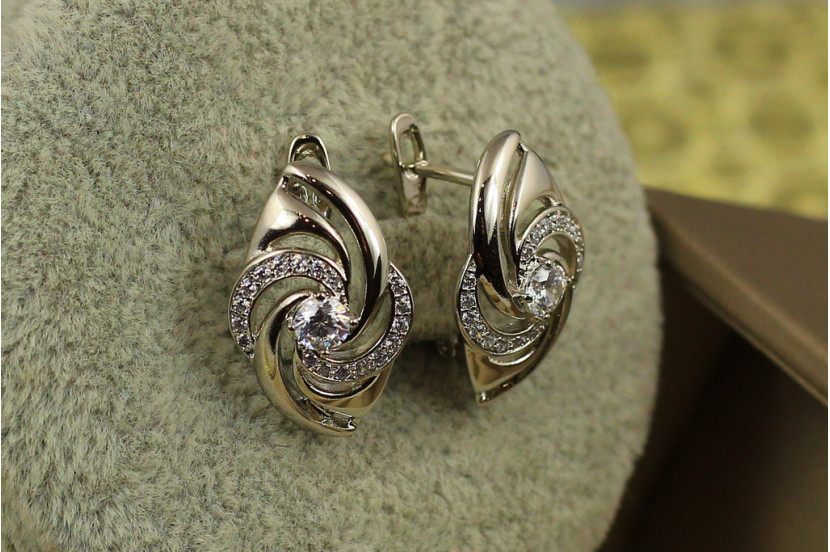 Сережки Xuping Jewelry водовир 2 см сріблясті