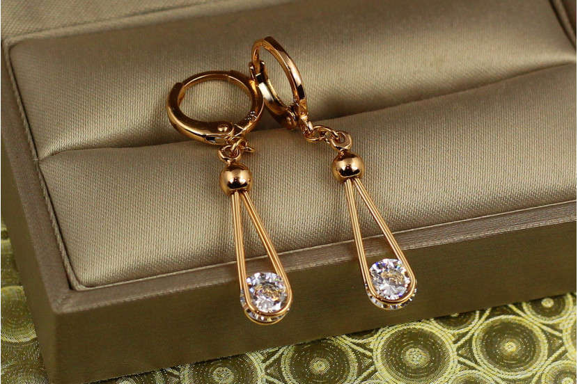 Сережки Xuping Jewelry підвіски вокал 4 см золотисті