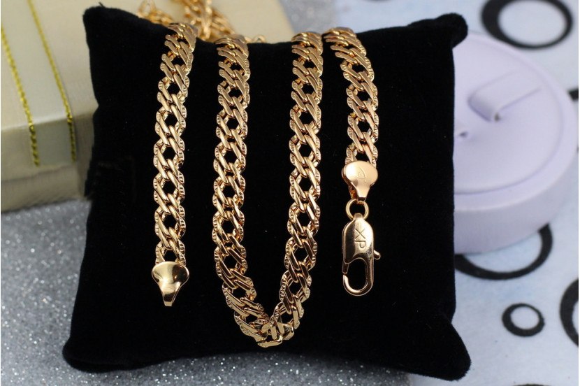 Ланцюг Xuping Jewelry ромб з огранюванням 55 см 6 мм золотистий