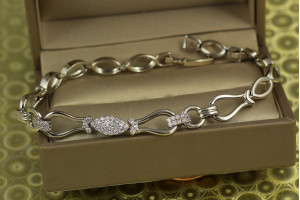 Браслет Xuping Jewelry кузня 17,5 см 8 мм сріблястий