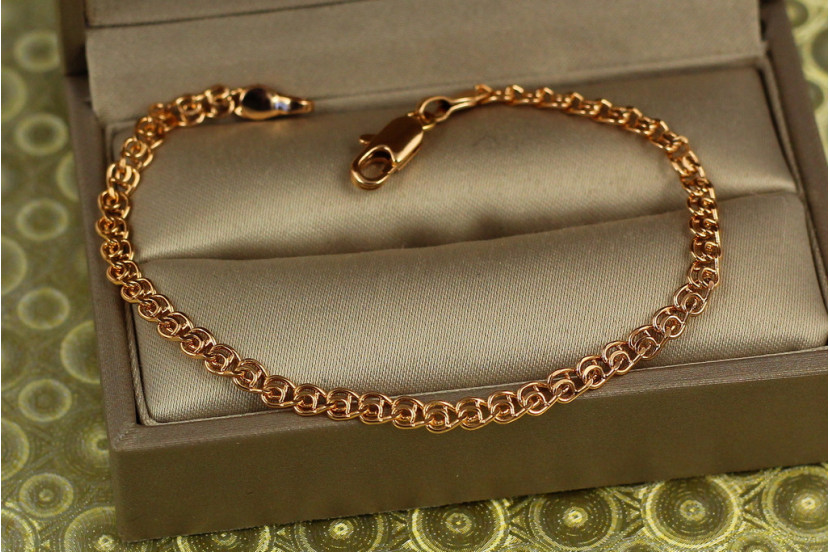 Браслет Xuping Jewelry подвійний лав 17 см 3,5 мм золотистий