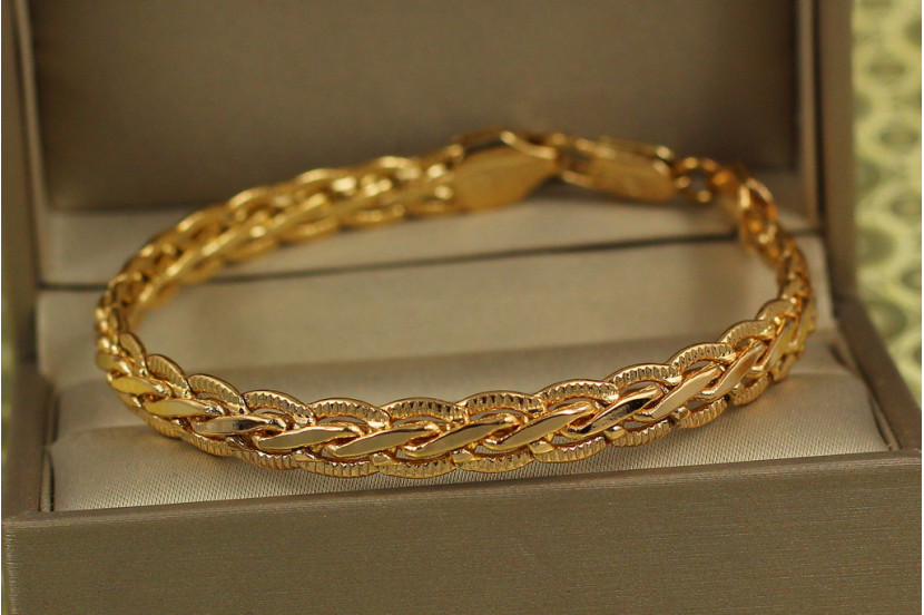Браслет Xuping Jewelry косичка 18,5 см 6 мм золотистий