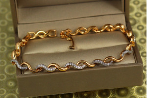 Браслет Xuping Jewelry кучері з родієм 19 см 5 мм золотистий