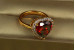Кільце Xuping Jewelry серце океану з червоним каменем 1,6 см  р 20 золотисте