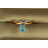 Кільце Xuping Jewelry Попелюшка з блакитним каменем р 19 золотисте