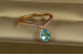 Кільце Xuping Jewelry Попелюшка з блакитним каменем р 20 золотисте
