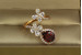 Кільце Xuping Jewelry Марсель з червоним каменем розсувне р 18 золотисте