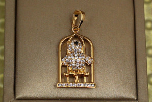 Кулон Xuping Jewelry пташка в клітці 2 см золотистий