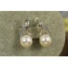 Сережки Xuping Jewelry виток із перлами 1.7 см сріблясті