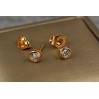 Сережки гвоздики Xuping Jewelry камінь в обідку 4 мм золотисті