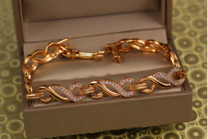 Браслет Xuping Jewelry Фонду 17,5 см 8 мм золотистий.