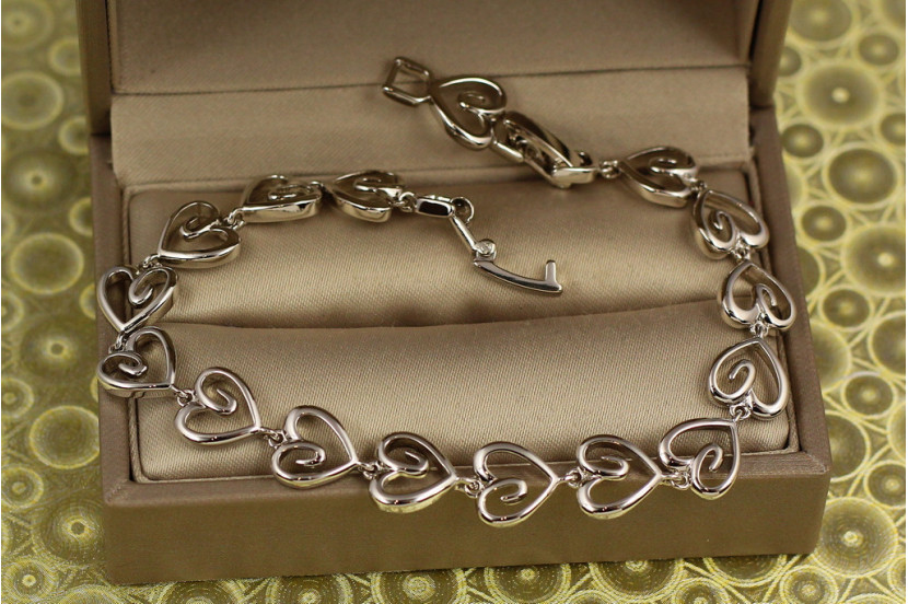 Браслет Xuping Jewelry Доброе серце 19,5 см 9 мм сріблястий