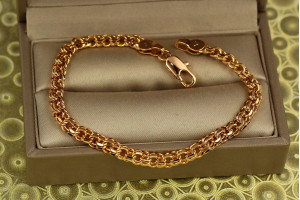 Браслет Xuping Jewelry круглий бісмарк 17 см 4 мм золотистий