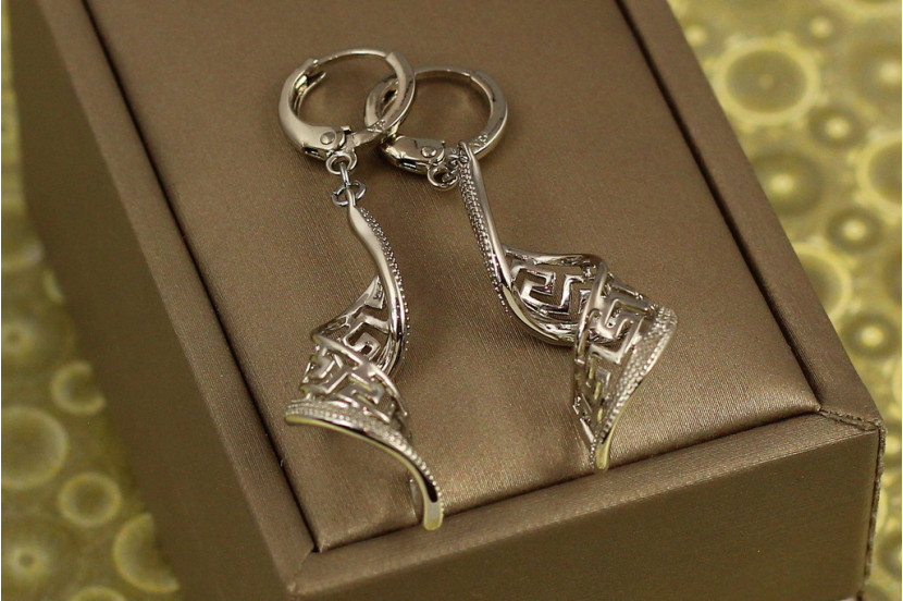 Сережки Xuping Jewelry підвіски завитки 4.5 см сріблясті