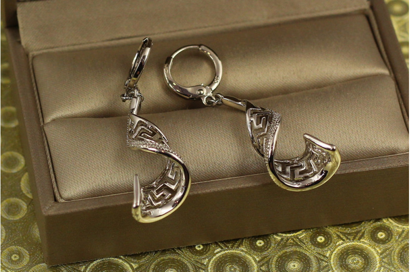 Сережки Xuping Jewelry підвіски завитки 4.5 см сріблясті