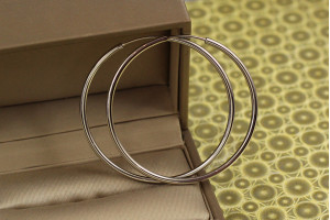Сережки кільця Xuping Jewelry 4,5 см сріблясті