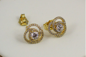 Сережки гвоздики Xuping Jewelry вир із фіанітів 1,2 см лимонні