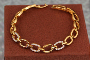 Браслет Xuping Jewelry еліпс 21.5 см 8 мм золотистий