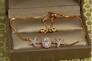 Браслет Xuping Jewelry регулювань на бігунці Посейдон золотистий