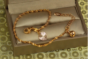 Браслет Xuping Jewelry спіраль 17 см 2 мм золотистий