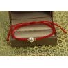 Браслет Xuping Jewelry червона нитка з перлами довжина регулюється золотистий
