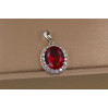 Кулон Xuping Jewelry малинки червоний камінь 1.7 см сріблястий