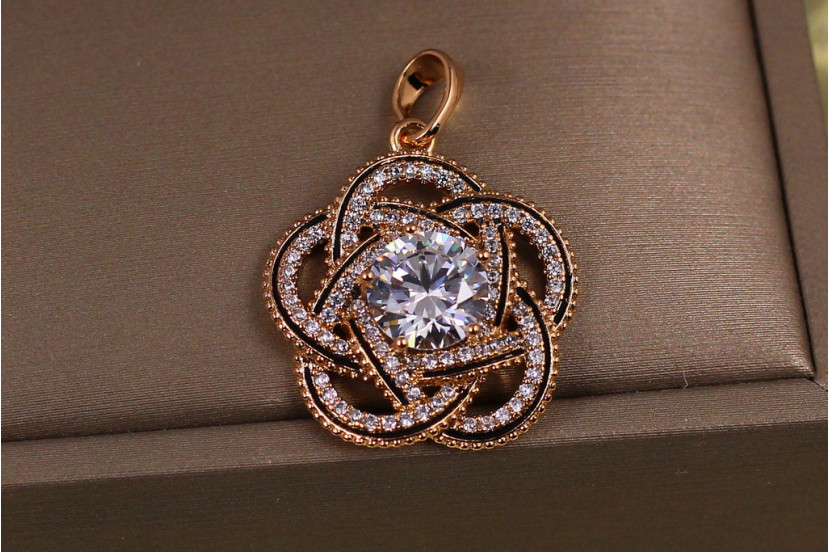 Кулон Xuping Jewelry Чакра з чорнуванням 2 см золотистий