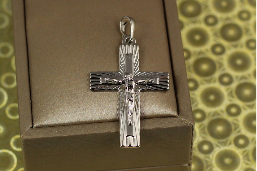 Хрестик Xuping Jewelry Іісус в променях 3.5 см сріблястий