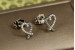 Сережки гвоздики Xuping Jewelry серце обідок з перлинками 10 мм сріблясті