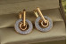 Сережки Xuping Jewelry орбіта з родієм 2.5 см золотисті