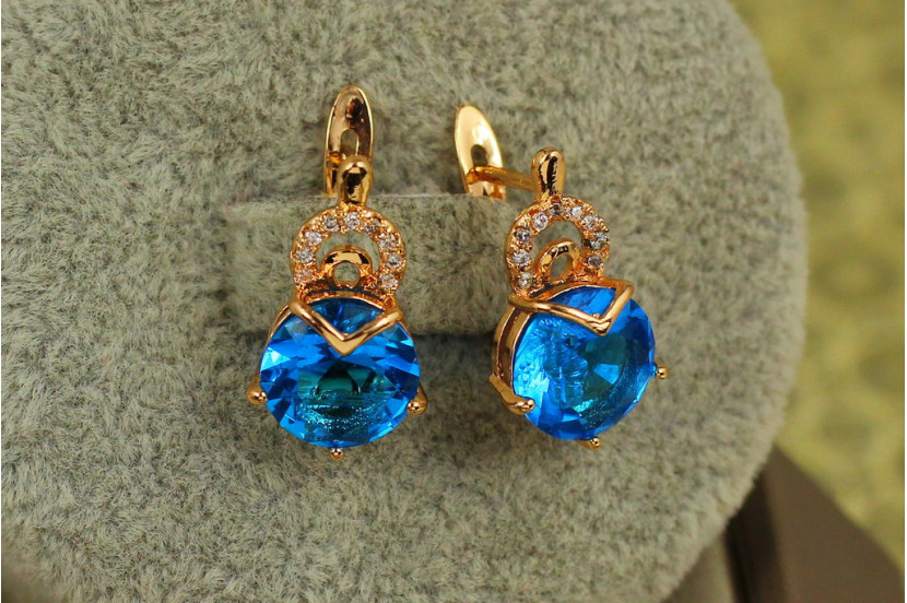 Сережки Xuping Jewelry орбітальна станція 2.5 см золотисті
