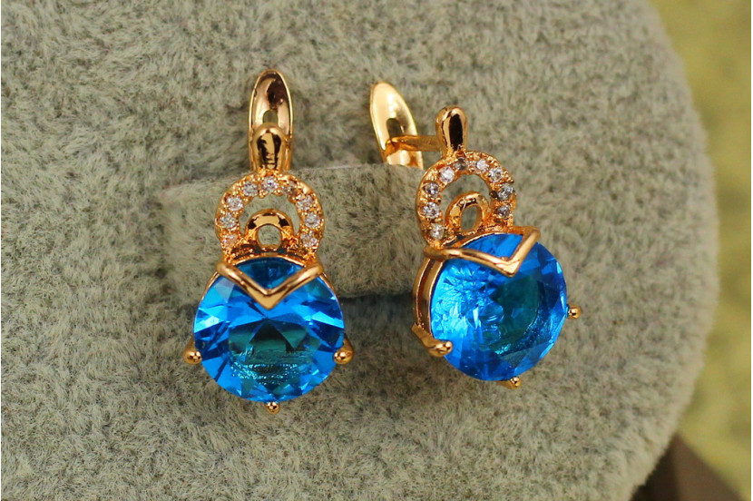 Сережки Xuping Jewelry орбітальна станція 2.5 см золотисті
