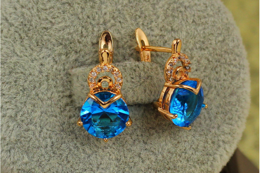 Сережки Xuping Jewelry орбітальна станція 2.5 см золотисті
